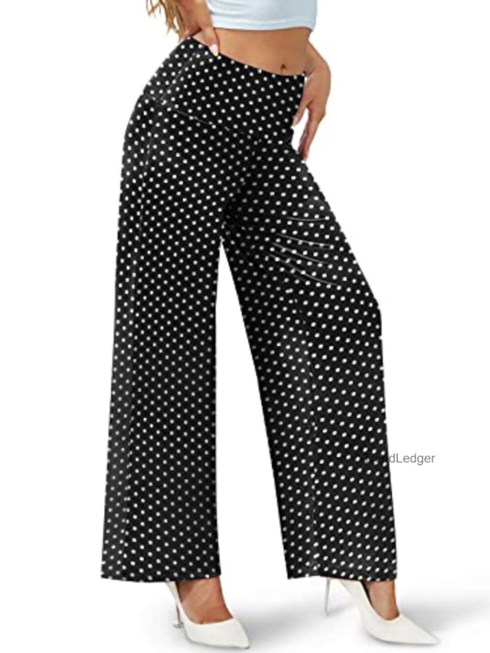 Wide Leg Palazzo Pants for Women Casual High Waist Flowy Pants - Picture 4 of 6